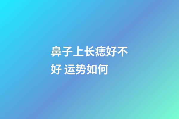 鼻子上长痣好不好 运势如何